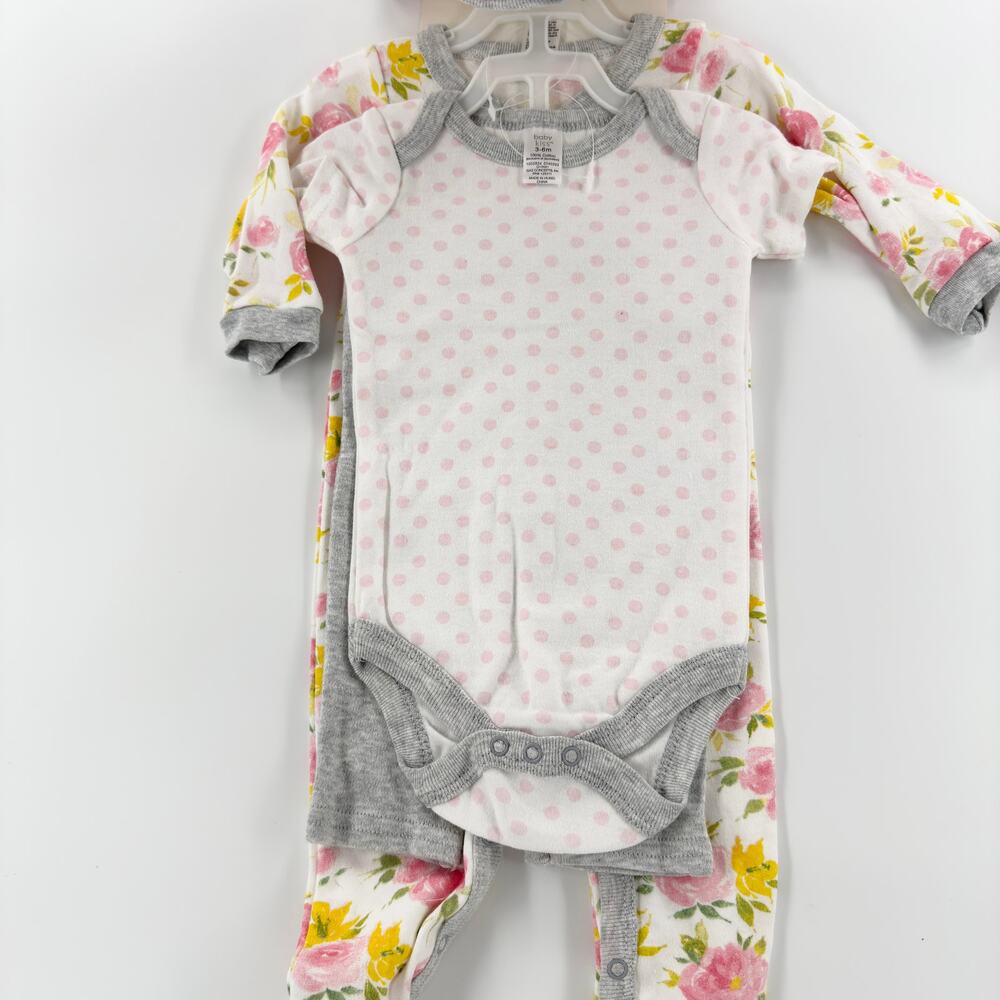 Baby Kiss 9 Piece Set Sleep, Play, Bib, Bodysuit, Pants, Cap & Socks 3-6 Months - Picture 7 of 7